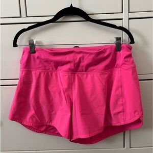 Lululemon Speed Up High Rise Short 4” in hot pink